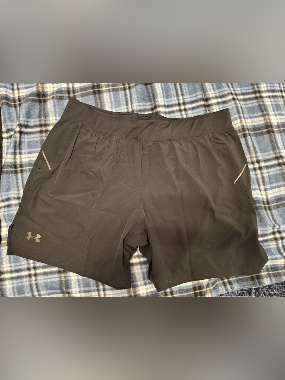 Under Armour Men’s Black Athletic Running Shorts with Reflective Accents